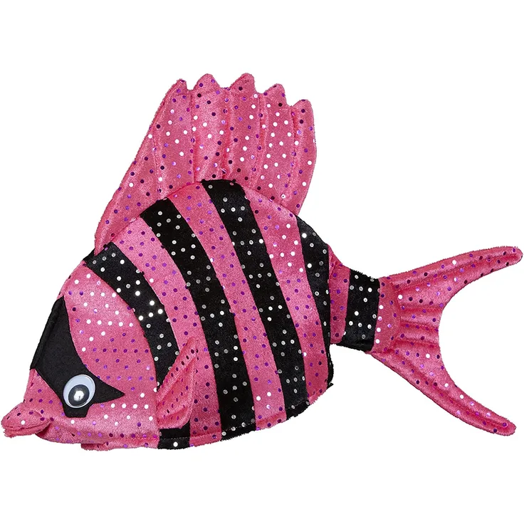 Widmann - Hut Tropischer Fisch, Plüschhut mit Pailletten, Hut, Kopfbedeckung, Kostüm, Karneval, Mottoparty