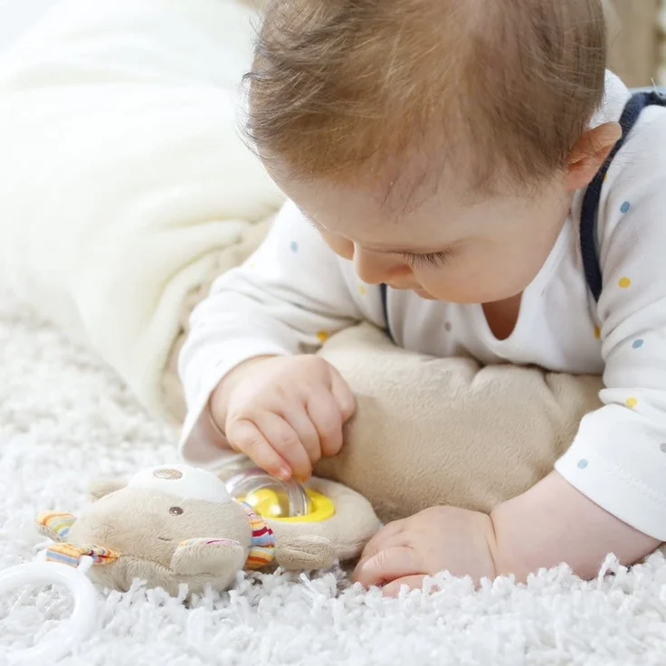 Fehn 160963 3-D-Activity-Nest Rainbow / Besonders weicher Spielbogen mit 5 abnehmbaren Spielzeugen für Babys Spiel & Spaß von Geburt an / Maße: Ø85cm – Bild 5