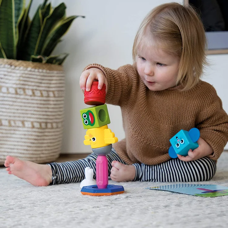 smart games SMX230 My First Totem, Bausteine für Babys, Spielzeuge für Mädchen und Kinder, bunt – Bild 5