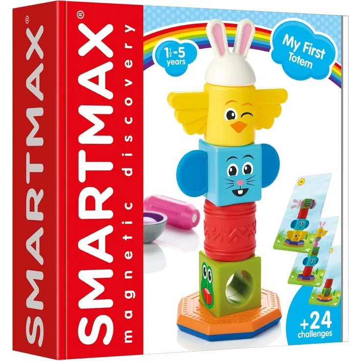 smart games SMX230 My First Totem, Bausteine für Babys, Spielzeuge für Mädchen und Kinder, bunt