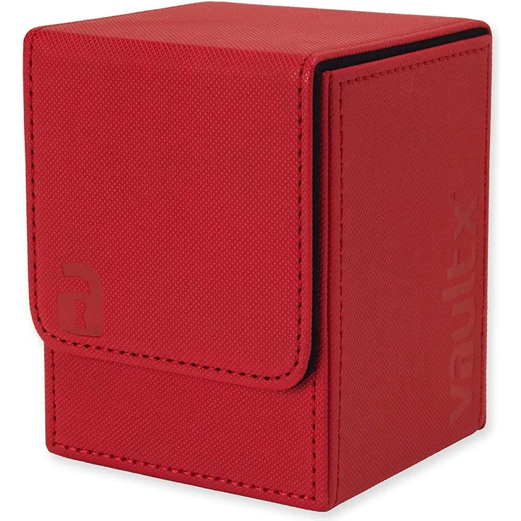 Vault X ® Premium eXo-Tec Sammelkarten Box für 100+ Karten - ohne PVC Karten Halter für Spielkarten zum Sammeln und Tauschen (Rot)