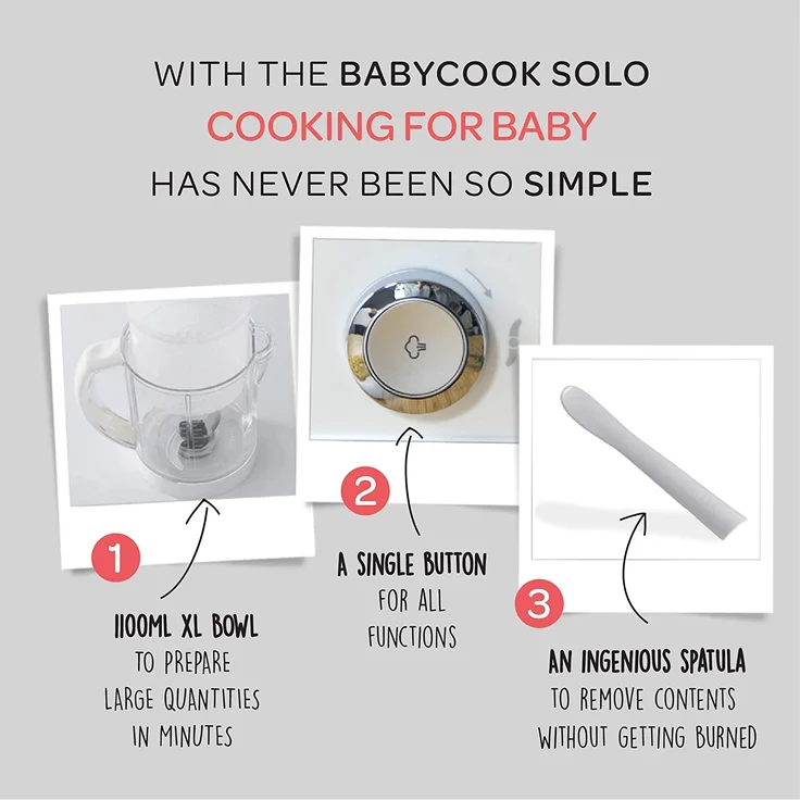 Beaba 4-in-1 Babynahrungsmittel-Gerät Babycook Solo 1100 ml Weiß - Preisvergleich – Bild 4