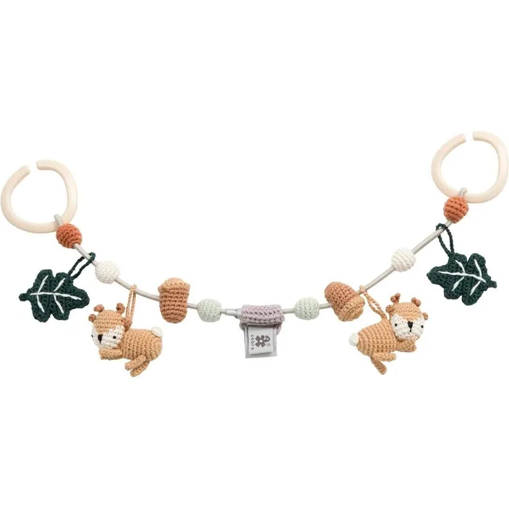 Sebra Kinderwagenkette, handmade gehäkelt Sika the Deer