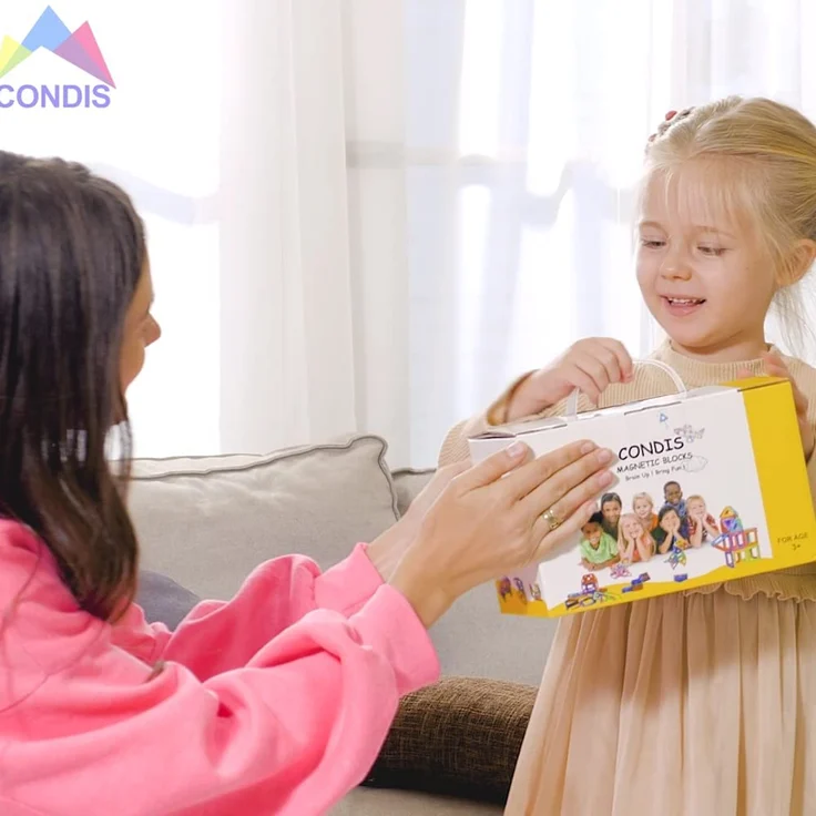 CONDIS Magnetische Bausteine 120 Teile, für Kinder ab 3 Jahre, Junge Mädchen Bauklötze Kinderspielzeug, Geschenk - Preisvergleich – Bild 8