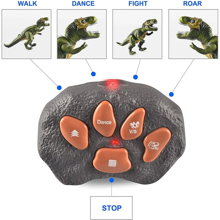 JOYIN Kinder LED Ferngesteuertes Dinosaurier Spielzeug, Elektronik T-Rex Dino Spielzeug mit Gehen, Brüllen, leuchtenden Augen und Kopfschütteln für Kleinkinder Jungen Mädchen – Bild 2