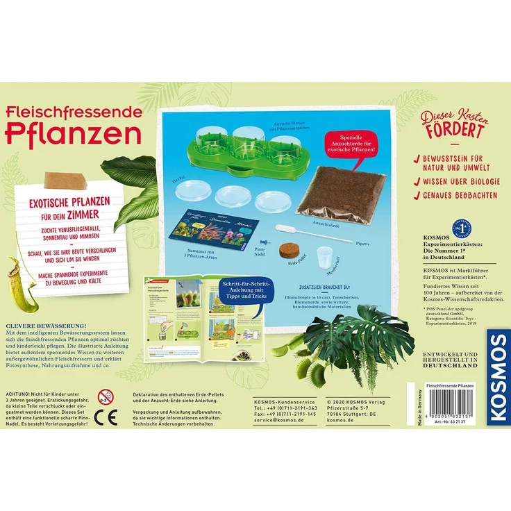 KOSMOS 632137 Fleischfressende Pflanzen, Insektenfresser selbst anpflanzen, Komplett-Set Anzucht-Station, Samen, Erde, Pipette, Experimentierkasten für Kinder ab 8 Jahren zu Garten, Biologie, Natur – Bild 6