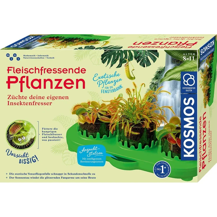 KOSMOS 632137 Fleischfressende Pflanzen, Insektenfresser selbst anpflanzen, Komplett-Set Anzucht-Station, Samen, Erde, Pipette, Experimentierkasten für Kinder ab 8 Jahren zu Garten, Biologie, Natur – Bild 1