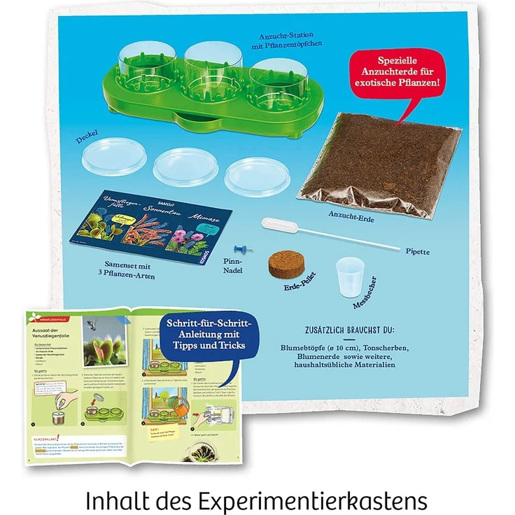 KOSMOS 632137 Fleischfressende Pflanzen, Insektenfresser selbst anpflanzen, Komplett-Set Anzucht-Station, Samen, Erde, Pipette, Experimentierkasten für Kinder ab 8 Jahren zu Garten, Biologie, Natur – Bild 2