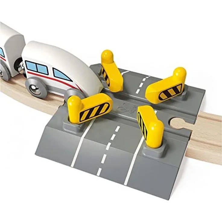 Hape E3705 Railway Spielzeug-Bahnübergang mit automatischer Schranke