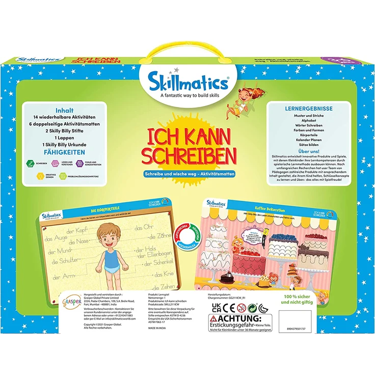 Skillmatics Lernspiel : Ich kann schreiben | Wiederverwendbare Aktivitätsmatten mit 2 Stiften I Geschenke und Vorschullernen für Kinder 3-6 Jahre – Bild 6
