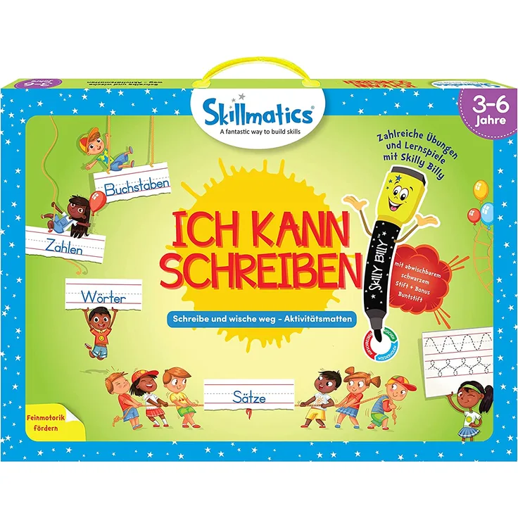 Skillmatics Lernspiel : Ich kann schreiben | Wiederverwendbare Aktivitätsmatten mit 2 Stiften I Geschenke und Vorschullernen für Kinder 3-6 Jahre