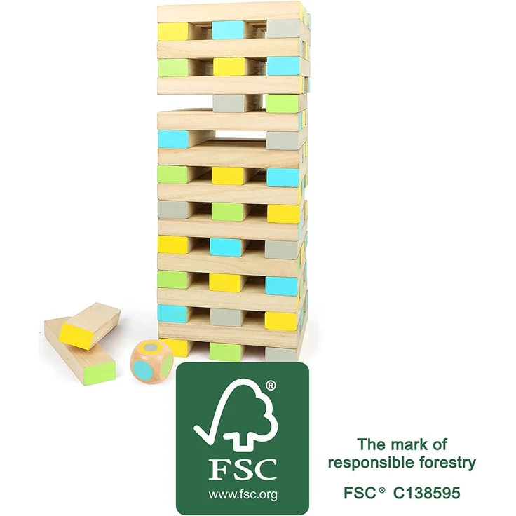 small foot 12027 Wackelturm XXL 'Active' aus FSC® 100%-zertifiziertem Holz, Outdoor-Familienspiel, ab 3 Jahren – Bild 2