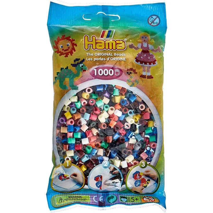 Hama Perlen Vollton Farben gemischt Beutel 1000er – Bild 1
