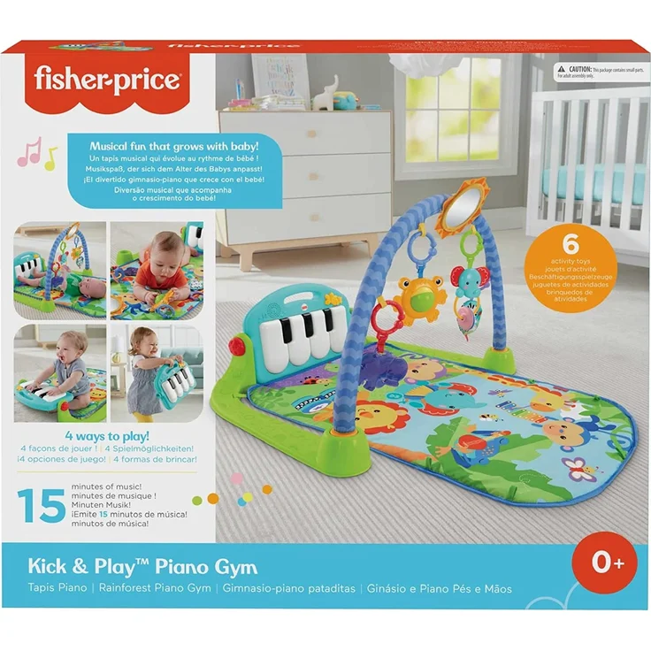 Fisher-Price HBB73 - Spielspaß Piano-Gym Spieldecke mit Spielzeug, Babyspielzeug für Kleinkinder ab der Geburt – Bild 6