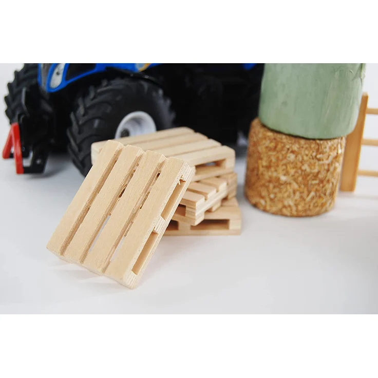Kids Globe Farming Zubehör Set (mit Zäunen Heuballen Kartoffelkisten und Paletten 19tlg aus Holz 1:32) 610253, Bunt – Bild 9