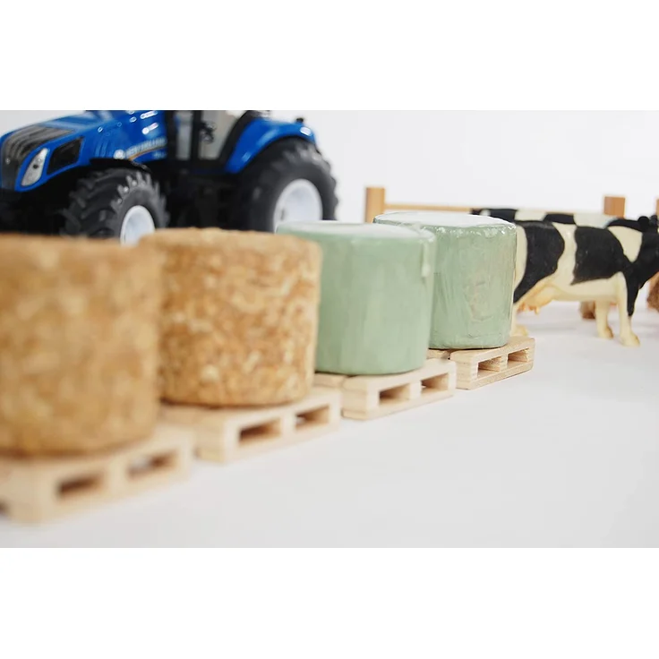 Kids Globe Farming Zubehör Set (mit Zäunen Heuballen Kartoffelkisten und Paletten 19tlg aus Holz 1:32) 610253, Bunt – Bild 10
