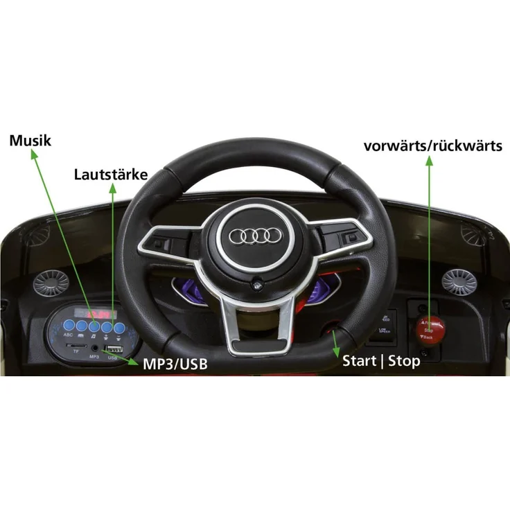 Jamara 460277 Ride-on Audi TT RS 12V-Softanlauf, 2-Gang, Fahrzeug, Rot – Bild 4