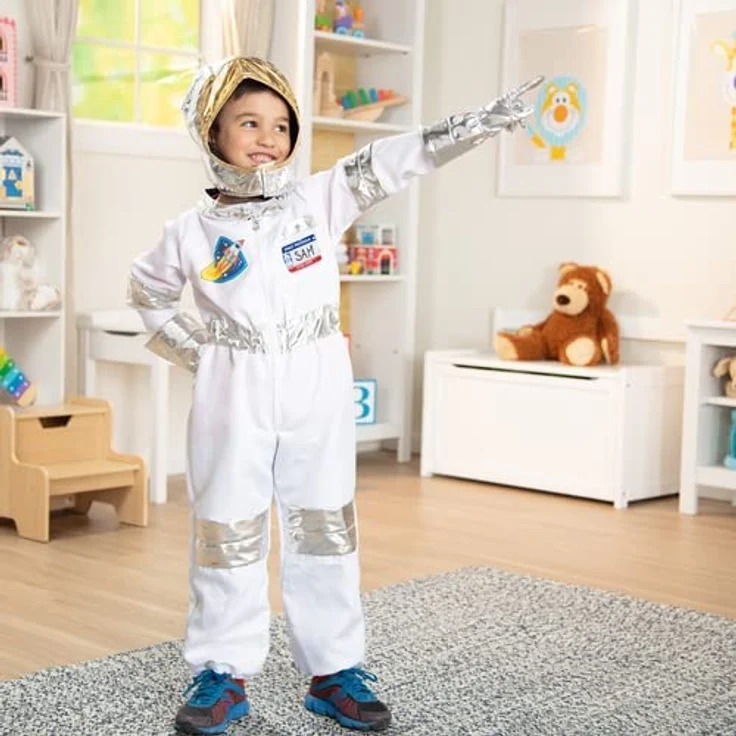 Melissa & Doug | Astroonaut Kostüm |Verkleidung für Rollenspiele | Tolles Geschenk für Mädchen und Jungen | Astroonaut für Karneval, Fasching, Mottoparty – Bild 3
