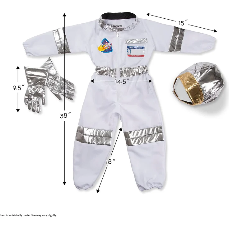 Melissa & Doug | Astroonaut Kostüm |Verkleidung für Rollenspiele | Tolles Geschenk für Mädchen und Jungen | Astroonaut für Karneval, Fasching, Mottoparty – Bild 4