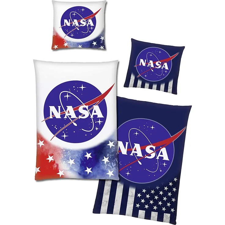 NASA Stars & Stripes Glow in The Dark Bettwäsche Linon / Renforce