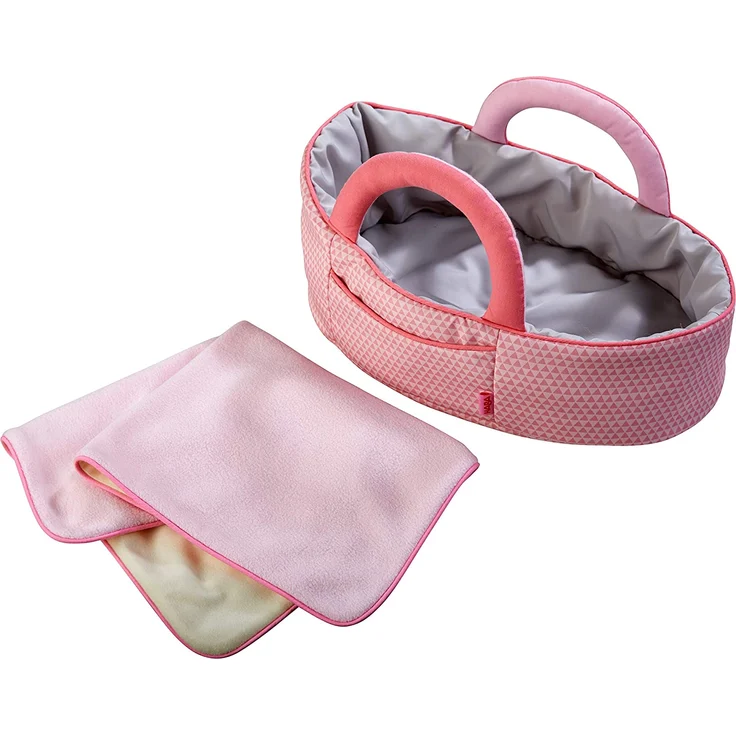 HABA 305072 - Puppentragetasche Rosarot, Puppenzubehör für Babypuppen und HABA-Stoffpuppen, Tragetasche und Decke, Spielzeug ab 18 Monaten - Preisvergleich – Bild 1
