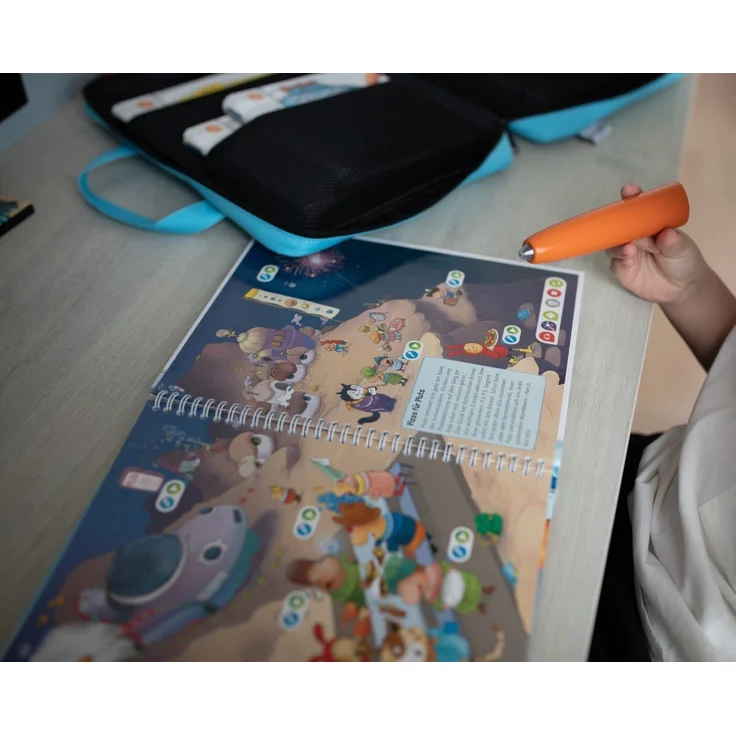 bunnyboo TipToi Tasche - Platz für bis zu 8 Bücher - TipToi Starterset mit Einsatz für Tiptoi Stift, TipToi Kabel und Batteriefach - Tasche für TipToi Stift - gehört in jedes Starterset TipToi (Blau) – Bild 7