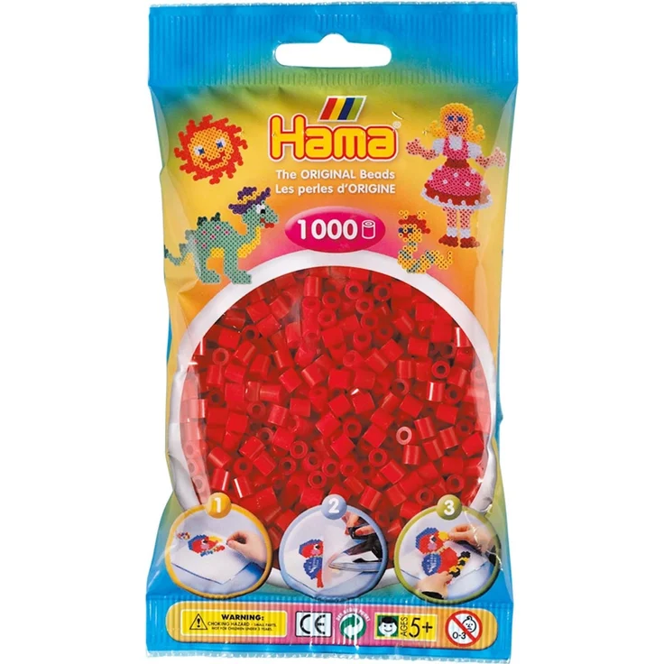 Hama 207-22 - Perlen, 1000 Stück, mittelrot - Preisvergleich – Bild 1