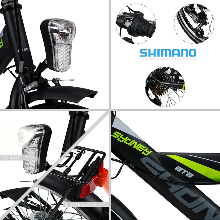 Bergsteiger Jugendfahrrad Sydney, 18 Gang Shimano Tourney RD-TY300 Schaltwerk, Kettenschaltung - Preisvergleich – Bild 9