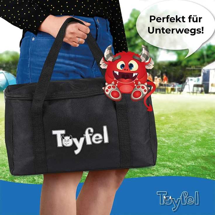 Toyfel Schwedenschach XXL – Kubb Spiel aus Massivholz Geschicklichkeitsspiel - Outdoor Spiel mit praktischer Tragetasche & Bandmaß Wurf Schach FSC-Zertifiziertes Holzspiel Garten – Ragnar – Bild 6