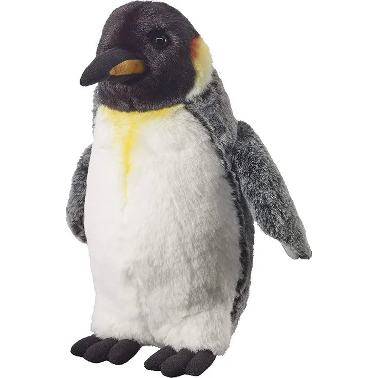 Bauer Spielwaren 'Deine Tiere mit Herz' Königspinguin stehend: Kleines Kuscheltier zum Kuscheln und Liebhaben, ideal als Geschenk, 27 cm, weiß-grau (12524)