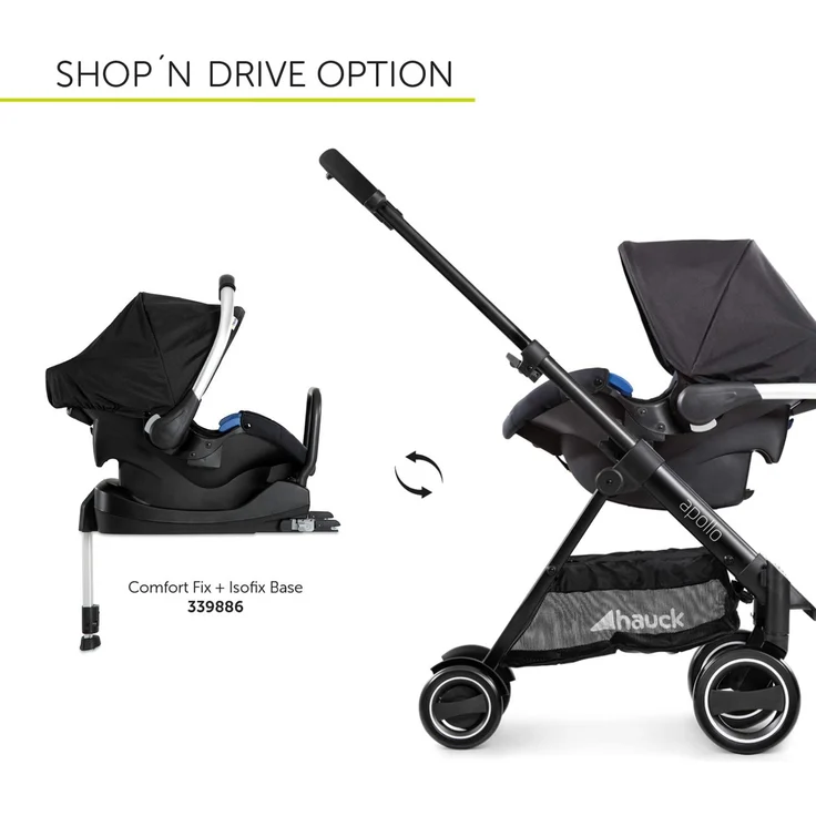 Hauck 'Apollo Duoset' Kombikinderwagen 2 in 1 Caviar, inkl. Babywanne und Beindecke – Bild 45