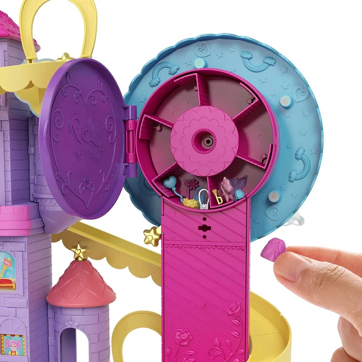 Polly Pocket HBT13 - Regenbogen-Einhornspaß Freizeitpark, 3 verschiedene Freizeitpark-Attraktionen, 7 Spielbereiche, 2 Puppen, 2 Einhörner und 25 Überraschungen (insgesamt 30 Spielteile), ab 4 Jahren - Preisvergleich – Bild 5