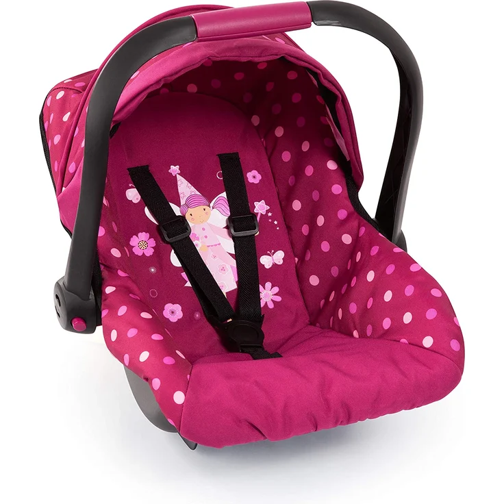 Bayer Design 67967AA Puppen-Autositz EasyGo, Puppenzubehör, passend zu Vario-Puppenwagen, mit Abdeckung, Bordeaux mit modernen Muster – Bild 1