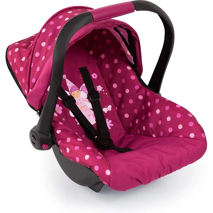 Bayer Design 67967AA Puppen-Autositz EasyGo, Puppenzubehör, passend zu Vario-Puppenwagen, mit Abdeckung, Bordeaux mit modernen Muster – Bild 2