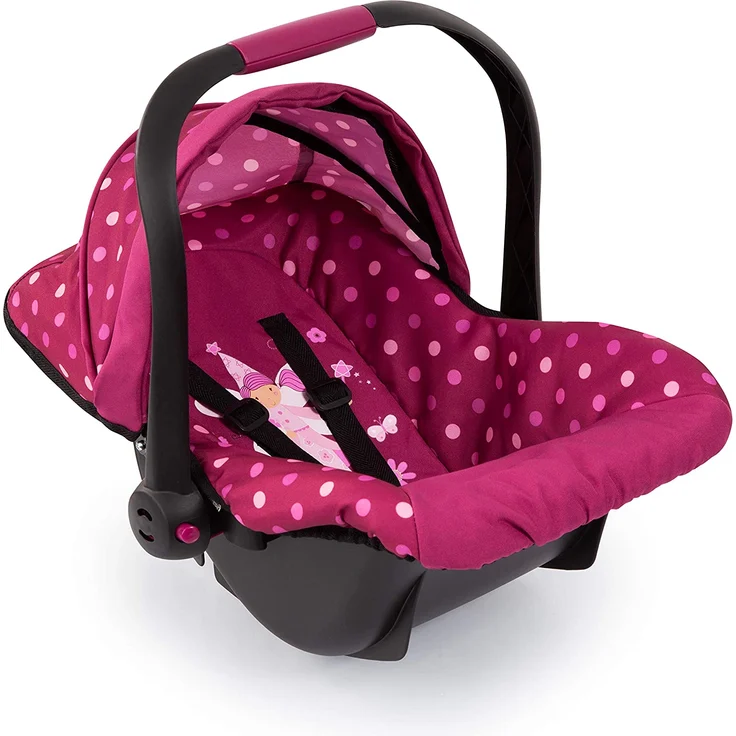 Bayer Design 67967AA Puppen-Autositz EasyGo, Puppenzubehör, passend zu Vario-Puppenwagen, mit Abdeckung, Bordeaux mit modernen Muster – Bild 3