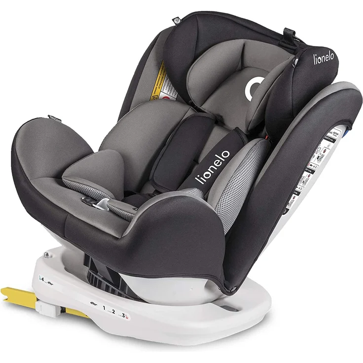 Lionelo Bastiaan Kindersitz Auto Kindersitz Isofix und Top Tether Kindersitz Drehbar um 360 Grad Autositz Gruppe 0 1 2 3 ab Geburt bis 36 kg TÜV SÜD ECE R 44 04 (Grau) – Bild 6
