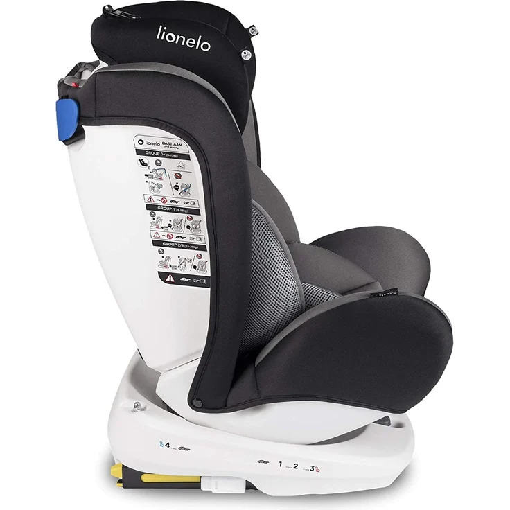 Lionelo Bastiaan Kindersitz Auto Kindersitz Isofix und Top Tether Kindersitz Drehbar um 360 Grad Autositz Gruppe 0 1 2 3 ab Geburt bis 36 kg TÜV SÜD ECE R 44 04 (Grau) – Bild 5