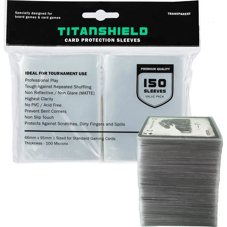 TitanShield (150 Sleeves) Standard Size Board Game and Matte Trading Card Sleeves Deck Protector for Magic The Gathering MTG, Pokemon, Baseball Collection, Dropmix - Preisvergleich
