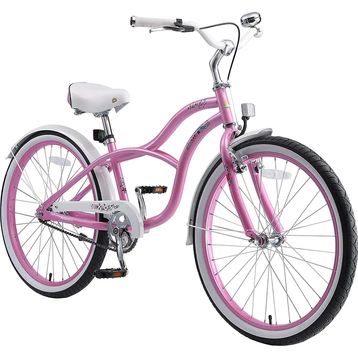 Bikestar Kinderfahrrad Cruiser, 24 Zoll Pink