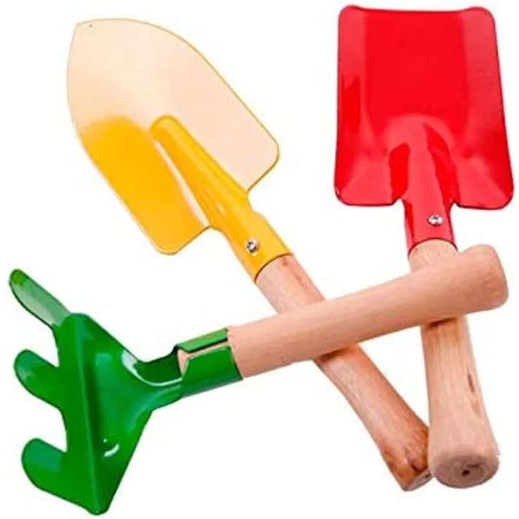 Sandset 3 Teile 15-22cm Metall mit Holzstiel