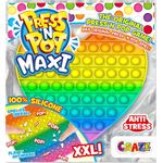 CRAZE PressNPop Herz Press N POP Maxi XXL Fidget Toy sensorisches Anti Stress Spielzeug für Kinder Erwachsene Bubble Set Herzform Bunte Motive 37454, wunderschöne Farbkombinationen