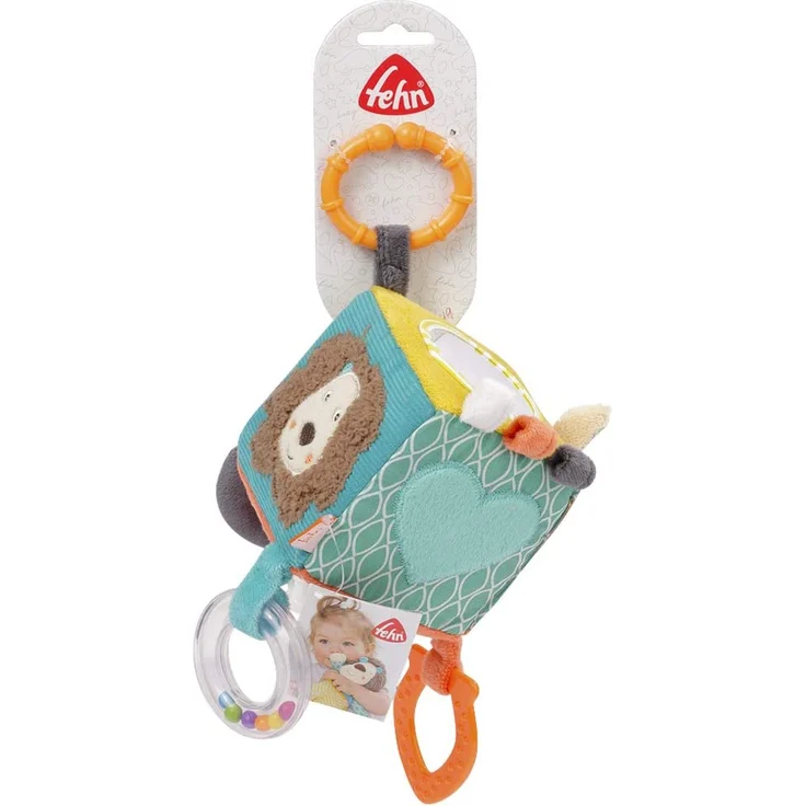 Fehn 066029 Activity-Würfel Funky Friends – Motorikspielzeug zum Aufhängen – Für Babys und Kleinkinder ab 0+ Monaten – Maße: 10 x 10 cm – Bild 7