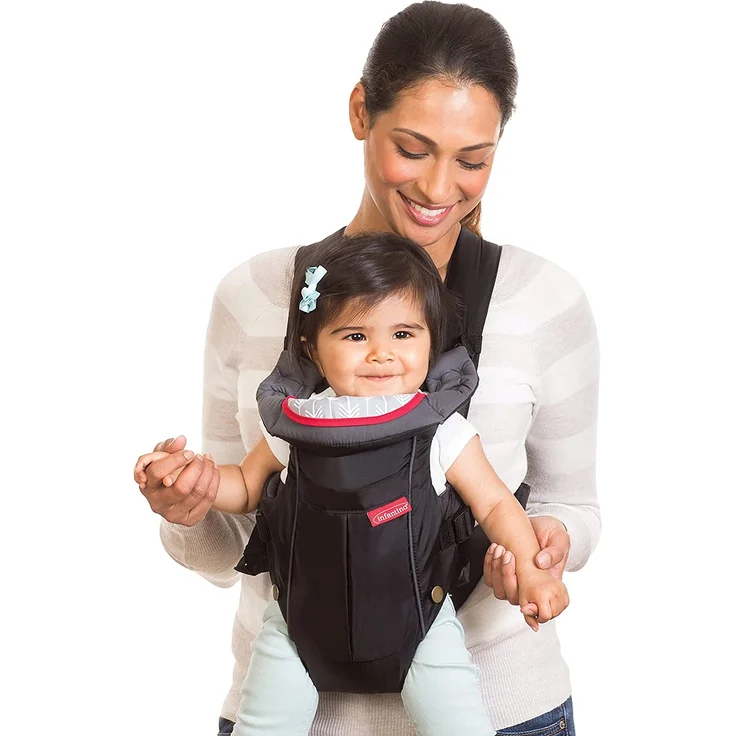 Infantino Swift Classic Babytrage – Ergonomische Babytrage mit Außentasche zur Aufbewahrung und 2 Tragepositionen – Für Säuglinge und Kleinkinder von 3,6-11,3 kg – Bild 11