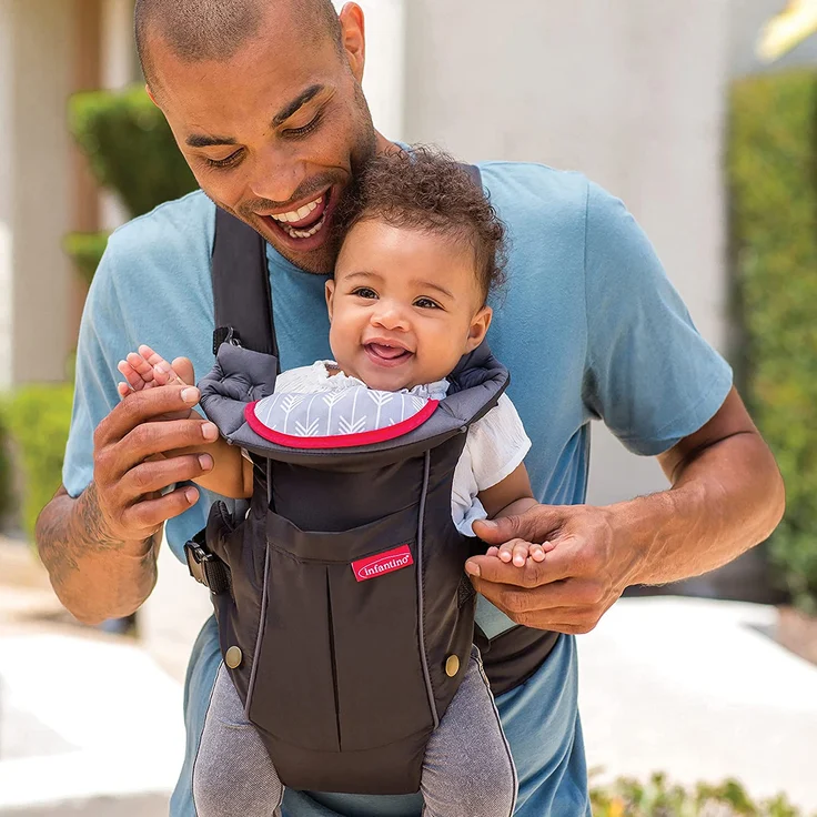 Infantino Swift Classic Babytrage – Ergonomische Babytrage mit Außentasche zur Aufbewahrung und 2 Tragepositionen – Für Säuglinge und Kleinkinder von 3,6-11,3 kg – Bild 9