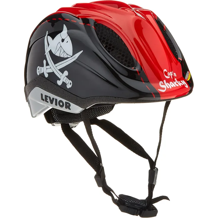 Point Levior Fahrradhelm Primo Lizenz, Capt'N Sharky 46-51 rot/grün, Kinder