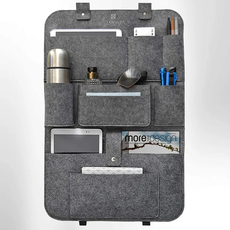 IXXMIND® auto organizer, Wohnmobil Zubehör, autositzschoner, rückenlehnenschutz auto kinder, rücksitztasche, hängeregal, autositz organizer, stabiler filz, Aufbewahrungstasche, autoorganizer,
