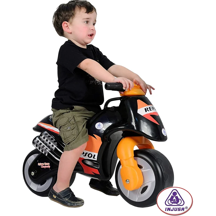 Injusa Kinder Laufrad Kindermotorrad Orange Renn-Motorrad realistisch leicht – Bild 6