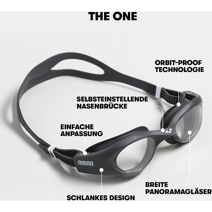 arena Unisex Training Freizeit Schwimmbrille The One (UV-Schutz, Anti-Fog Beschichtung, Harte Gläser), blau (Light Blue-White-Blue (818), One Size – Bild 5