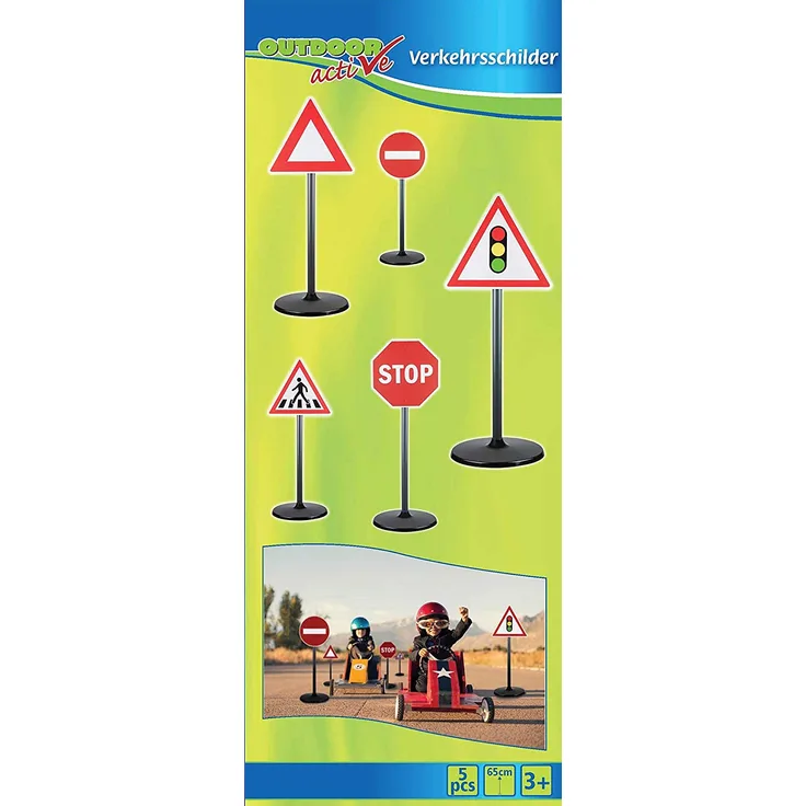 Verkehrsschilder 5 Teilig. Höhe 65 cm.