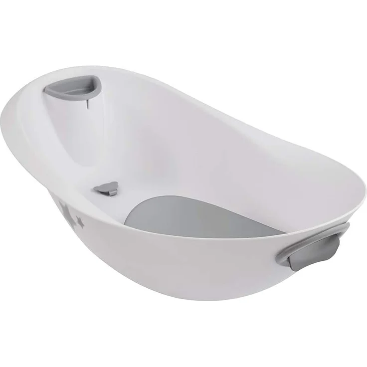keeeper Stars Ergonomische Babywanne mit Softgriff, Stöpsel und anatomisch geformten Badesitz, Ab 0 bis ca. 6 Monate, Natalia, Weiß – Bild 4